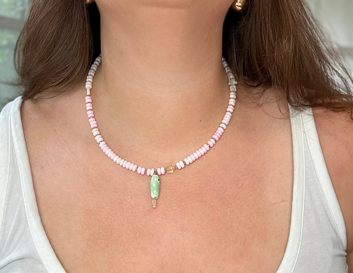 Swimming Star necklace (pink)