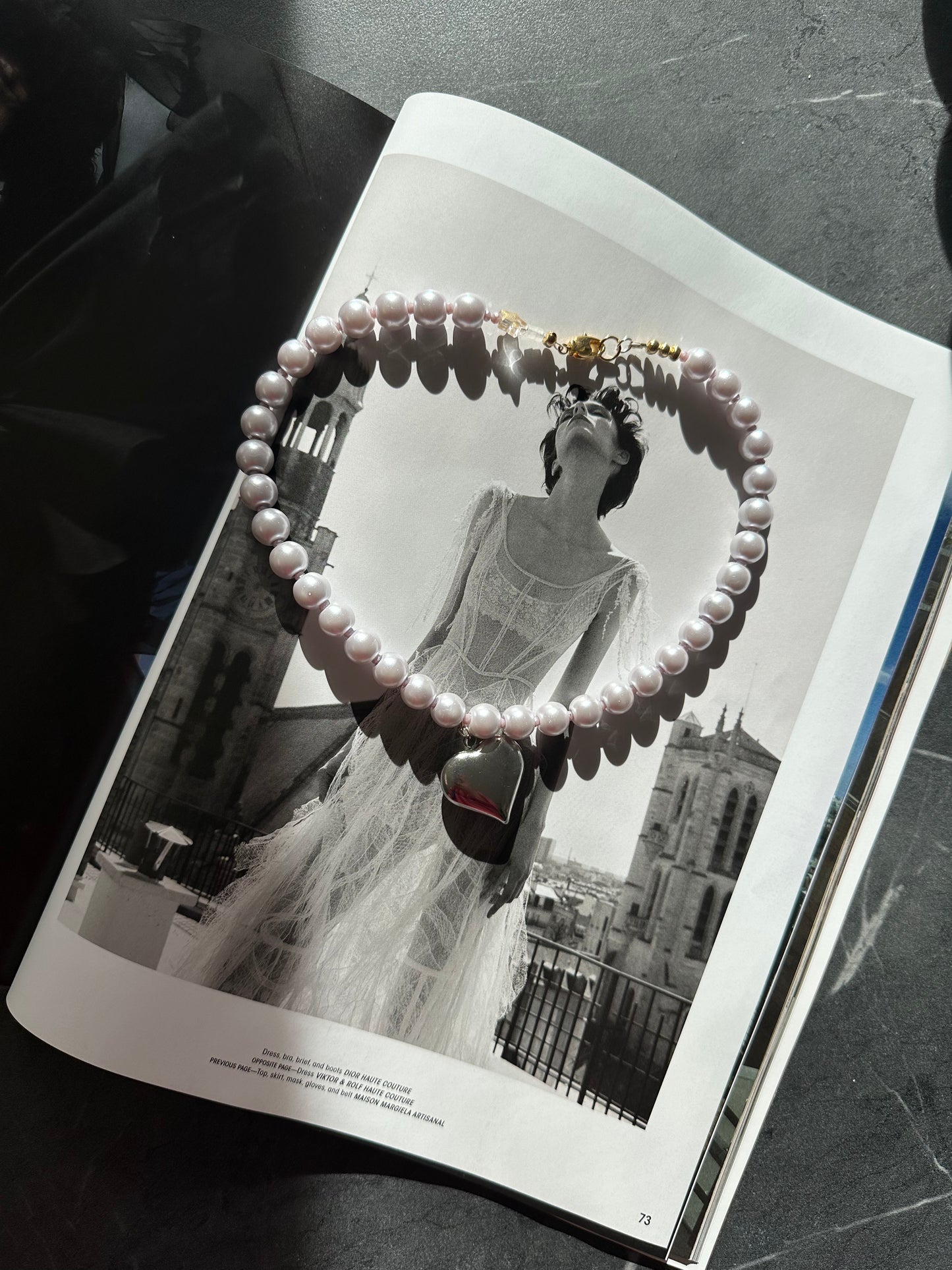 Silver Cœur D’amour in perle lavande