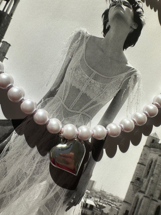 Silver Cœur D’amour in perle lavande