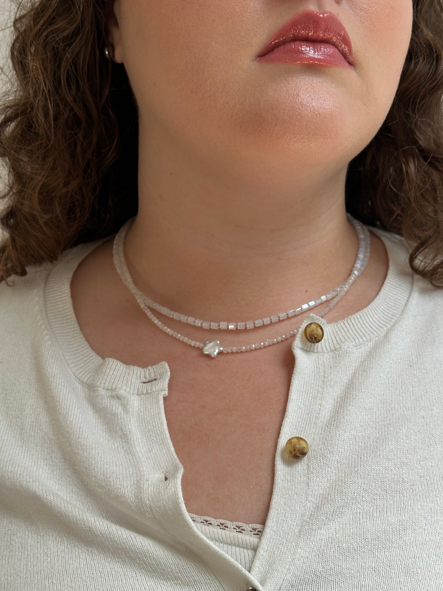 Sea foam & Stardust Necklace